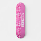 Personalisiert rosa Sternenzeit Skateboard (Vorne)