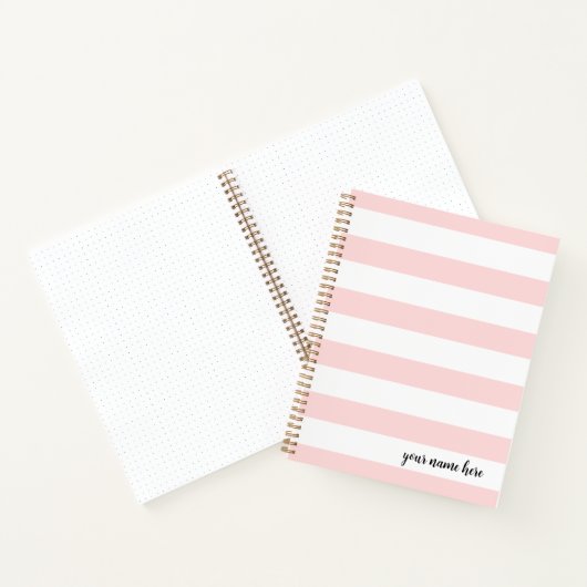 Personalisiert rosa Streifen Dot-Notebook Notizblock (Innenseite)