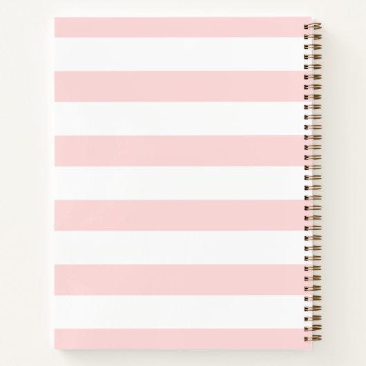 Personalisiert rosa Streifen Dot-Notebook Notizblock (Rückseite)