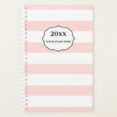Personalisiert rosa Streifen-Planer-Notebook Planer (Vorderseite)