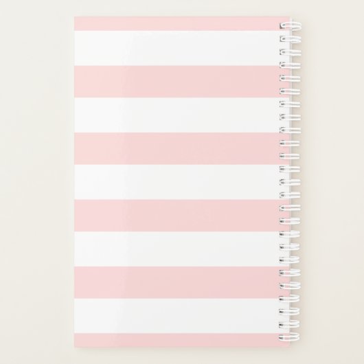 Personalisiert rosa Streifen-Planer-Notebook Planer (Rückseite)