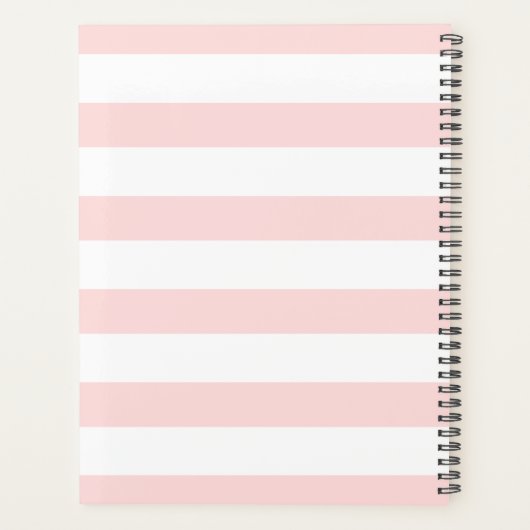 Personalisiert rosa Streifen-Planer-Notebook Planer (Rückseite)