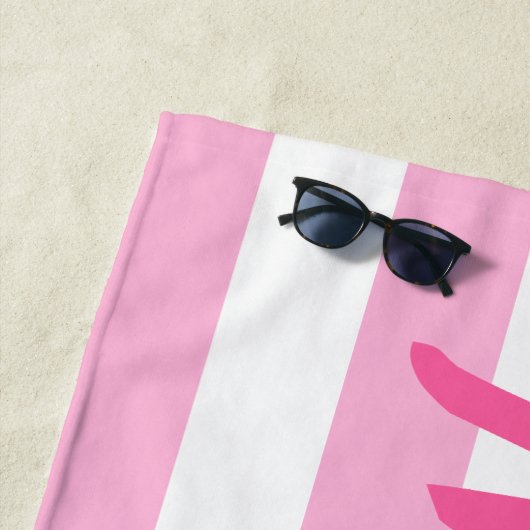 Personalisiert rosa Strickskriptname Strandtuch (Beispiel)