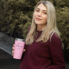 Personalisiert-rosa-Thermaltumbler - Travel Mug Thermosbecher