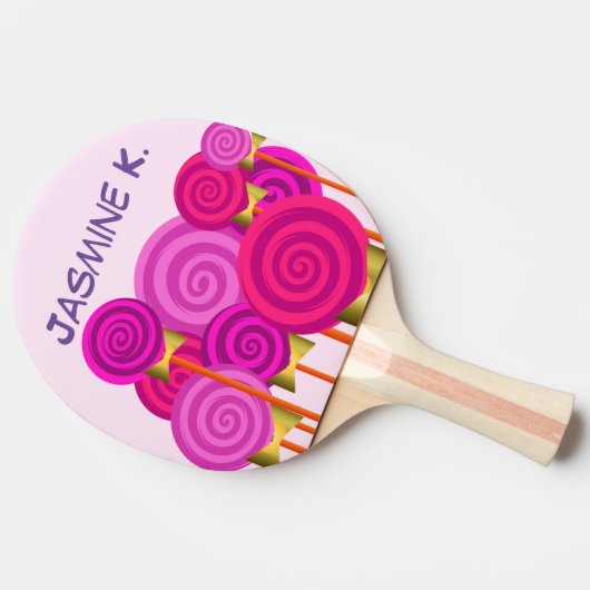 Personalisiert rosa tischtennis schläger (Seitenansicht)