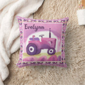 Personalisiert rosa Traktorkissen Kissen (Decke)