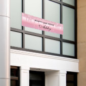 Personalisiert rosa Tropfen Glitzer Geburtstagsban Banner (Äußeres Gebäude)