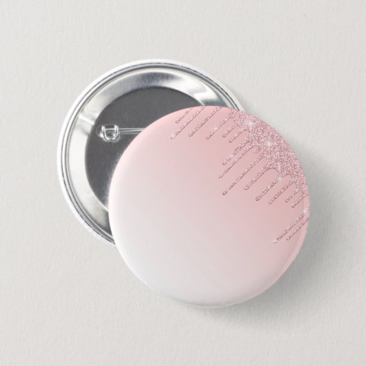 Personalisiert rosa Tropftaste des Glitzer Button (Vorne & Hinten)