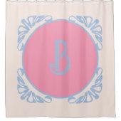 Personalisiert rosa und blau duschvorhang (Vorderseite)