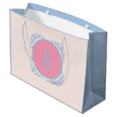 Personalisiert rosa und blau große geschenktüte (Rückseite Schrägansicht)