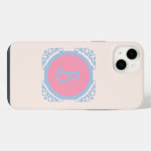Personalisiert rosa und blau iPhone hülle (Rückseite (Horizontal))