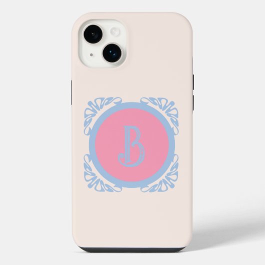 Personalisiert rosa und blau iPhone hülle (Rückseite)