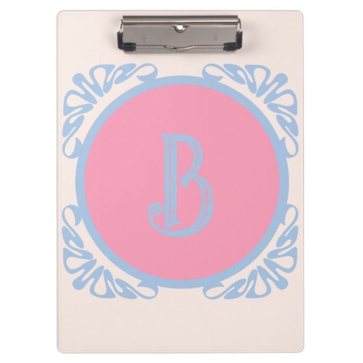 Personalisiert rosa und blau klemmbrett (Vorderseite)