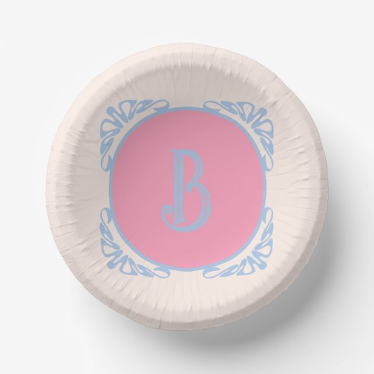 Personalisiert rosa und blau pappteller (Vorderseite)