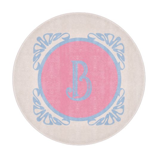 Personalisiert rosa und blau schneidebrett (Vorderseite)