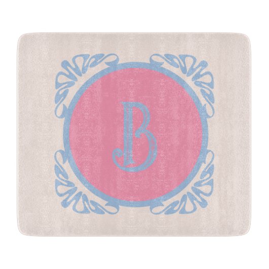 Personalisiert rosa und blau schneidebrett (Vorderseite)
