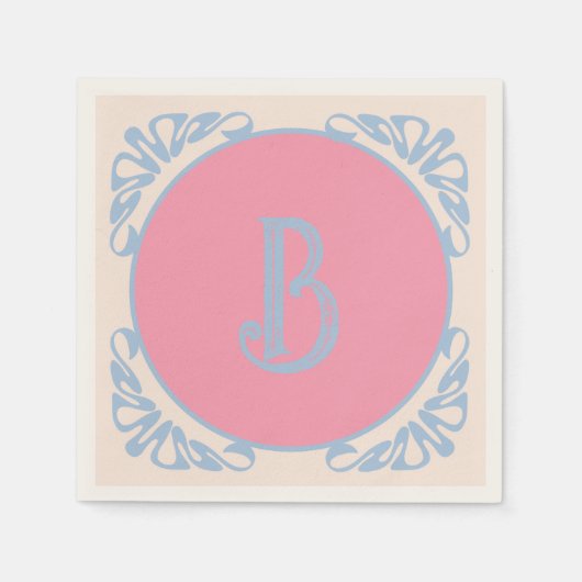 Personalisiert rosa und blau serviette (Vorderseite)