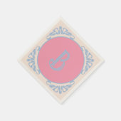 Personalisiert rosa und blau serviette (Ecke)