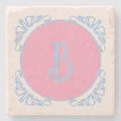 Personalisiert rosa und blau steinuntersetzer (Vorderseite)