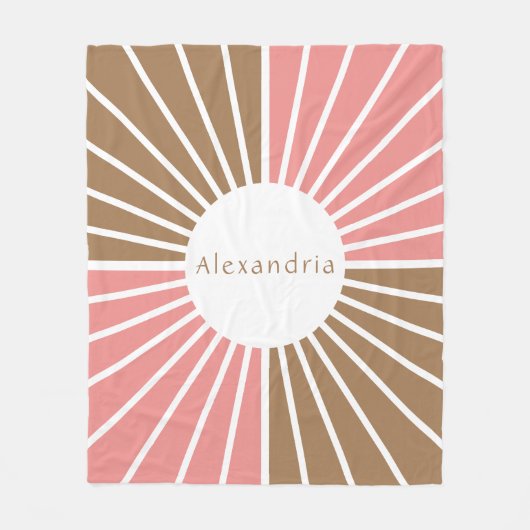 Personalisiert, rosa und braun fleecedecke (Vorderseite)