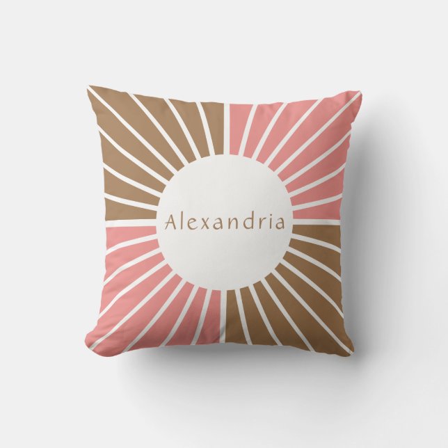 Personalisiert, rosa und braun kissen (Vorderseite)