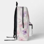 Personalisiert rosa und Lila Aquarellblume Bedruckter Rucksack (Links)