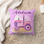 Personalisiert rosa und Lila Traktorkissen Kissen (Decke)