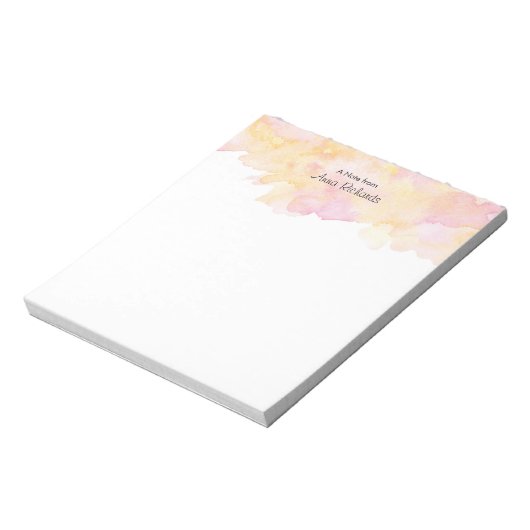 Personalisiert, rosa und pfirsichfarben notizblock (Rotiert)