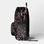 Personalisiert-rosa und schwarz-botanisch Abstrakt Bedruckter Rucksack (Rechts)