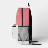 Personalisiert rosa und Vintag weiß gestreift Bedruckter Rucksack (Rechts)