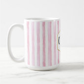 Personalisiert, rosa und weiß gestrichen kaffeetasse (Links)