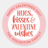 Personalisiert rosa Valentinaufkleber Runder Aufkleber (Vorderseite)
