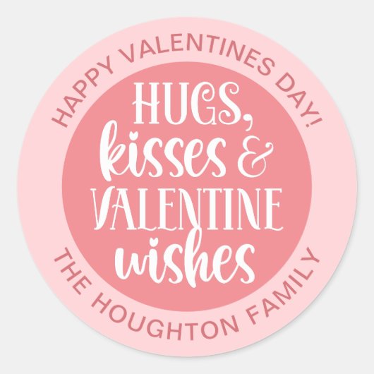 Personalisiert rosa Valentinsticker Runder Aufkleber (Vorderseite)