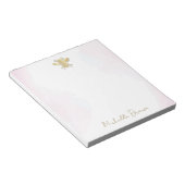 Personalisiert rosa Wasserfarbe - Goldene Honigbie Notizblock (angewinkelt)