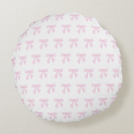 Personalisiert rosa Wasserfarbenschleier Rundes Kissen (Rückseite)