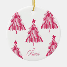 Personalisiert Rosa Weihnachtsbaum Name Keramik Or Keramik Ornament