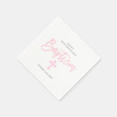 Personalisiert-rosa-Weißkreuz-MÄDCHEN Serviette (Ecke)