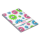 Personalisiert rosa White Peace Sign Notebook Notizblock (Rechte Seite)