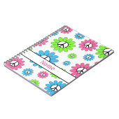 Personalisiert rosa White Peace Sign Notebook Notizblock (Linke Seite)