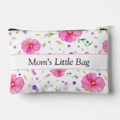 Personalisiert rosa Wildblume Aquarelltasche Zubehörtasche (Rückseite)