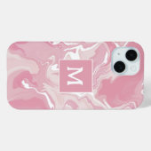 Personalisiert-rosa-wirbelfarbenes Monogramm Case-Mate iPhone Hülle (Rückseite (Horizontal))