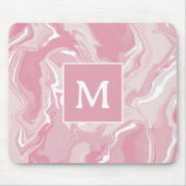 Personalisiert-rosa-wirbelfarbenes Monogramm Mousepad (Vorne)