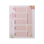 Personalisiert rosa Wochenplaner Notepad Notizblock (Rotiert)