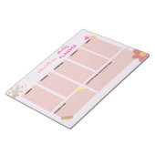 Personalisiert rosa Wochenplaner Notepad Notizblock (angewinkelt)
