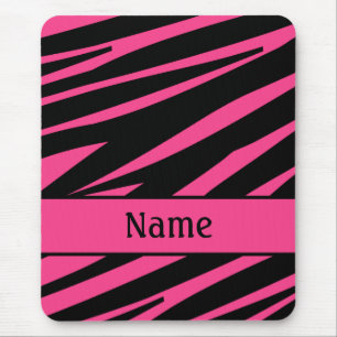 Personalisiert rosa Zebra Print Mousepad