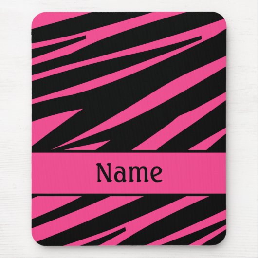 Personalisiert rosa Zebra Print Mousepad (Vorne)