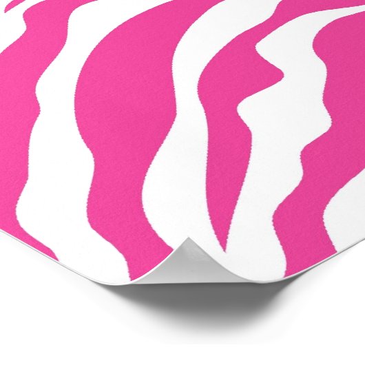 Personalisiert rosa Zebra Streifen Wildtierdrucke Poster (Ecke)