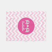 Personalisiert rosa Zickzack Elefant Baby Blanket Fleecedecke (Vorderseite (Horizontal))