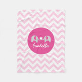 Personalisiert rosa Zickzack Elefant Baby Blanket Fleecedecke (Vorderseite)