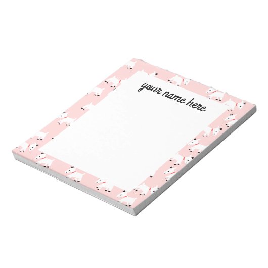 Personalisiert rosa Ziegen Notepad Notizblock (Rotiert)